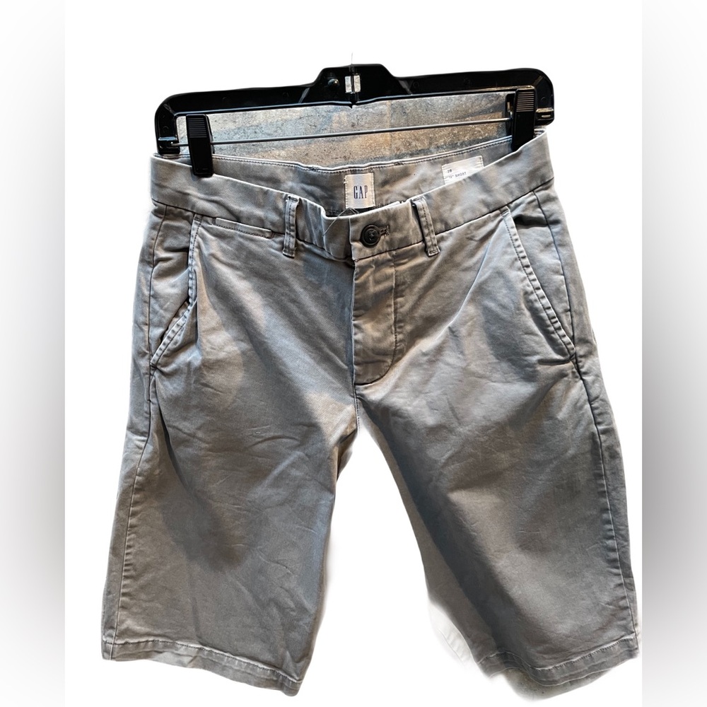 ❤️ GAP MENS 12” VINTAGE KHAKI GREY SHORTS SIZE 28